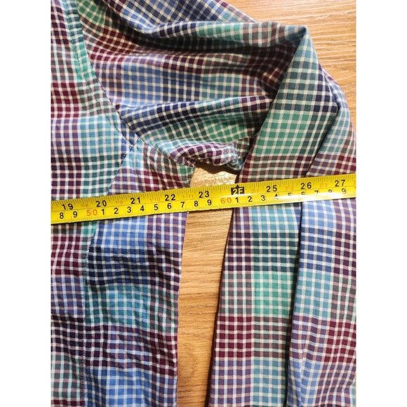 Au Noir Long Sleeves Shirt Size 4 Squared Pattern Pre-Owned - Picture 8 of 8